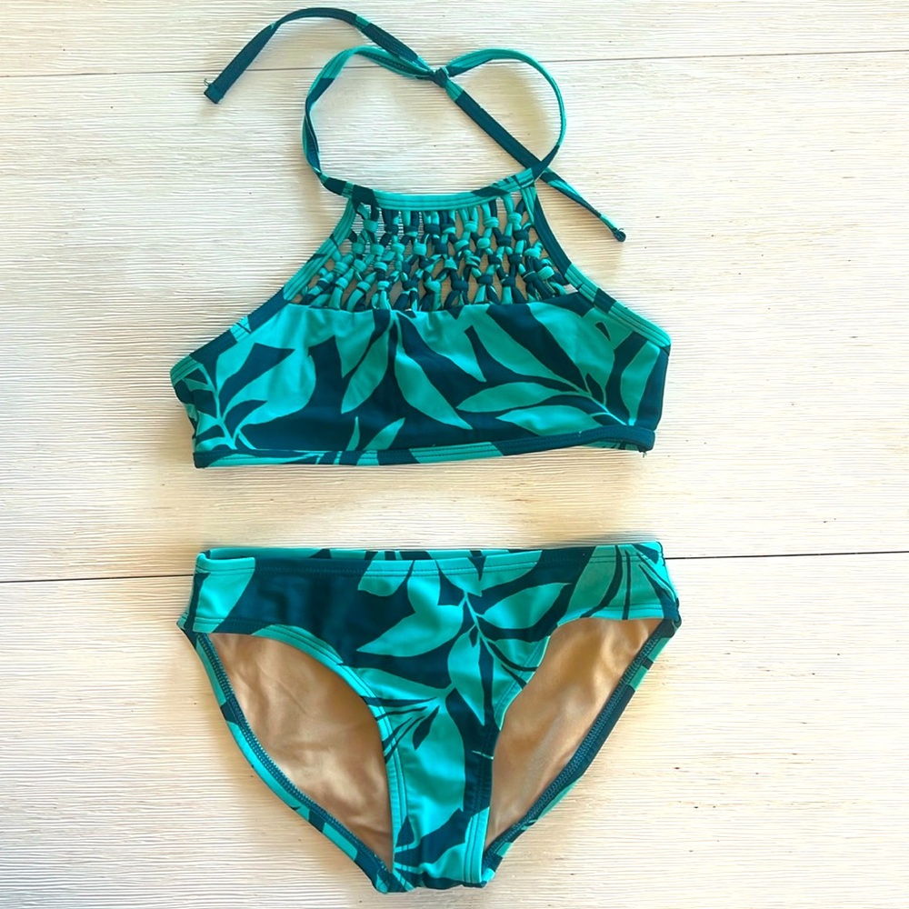 Old Navy Blue Hawaiian Tropical Bikini Size M